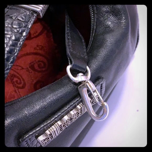 Brighton Black Leather Shoulder Bag NWOT with Beautiful Silver Embellishments - Picture 14 of 16